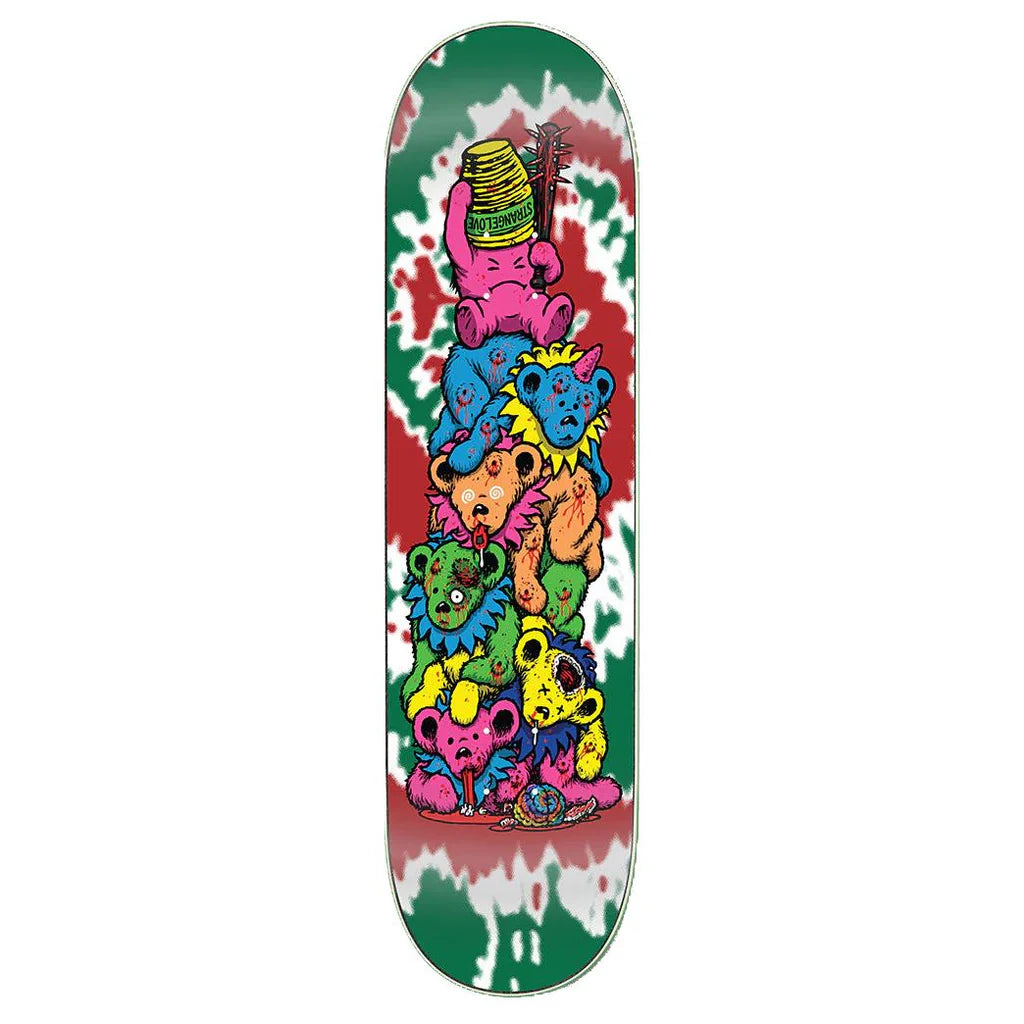 StrangeLove Holiday Bears Green Tie Dye Screen Printed Sean Cliver Deck - 8.5"
