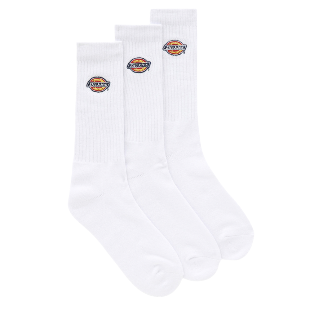 Dickies Valley Grove 3 Pack Socks - White