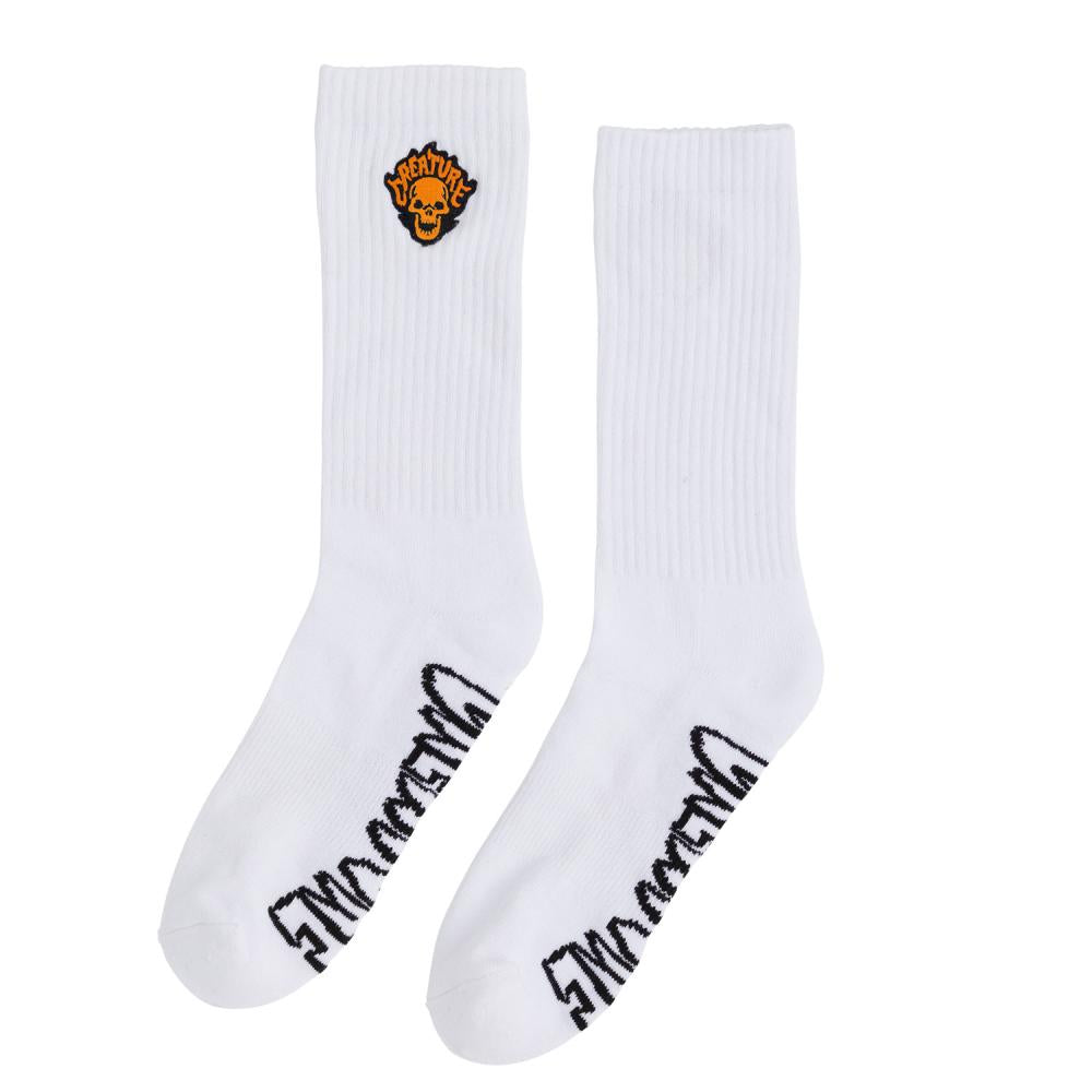 Creature Bonehead Flame Crew Socks - White
