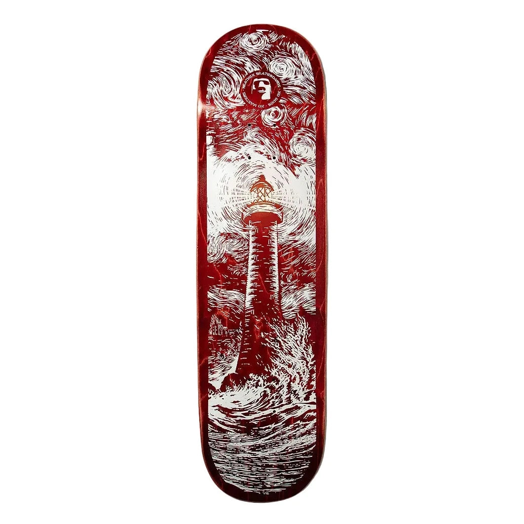 Heathen Light House Red White Deck - 8.25"