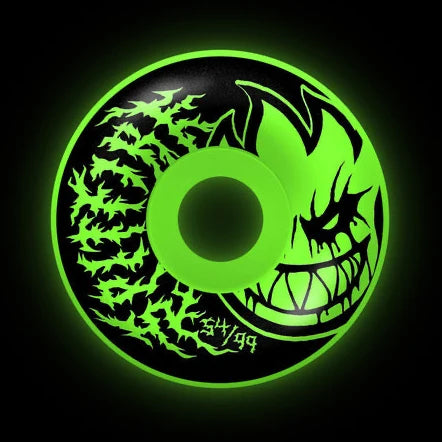 Spitfire F4 99Du Deathmask II Bighead Radial Full Glow Wheels - 54mm