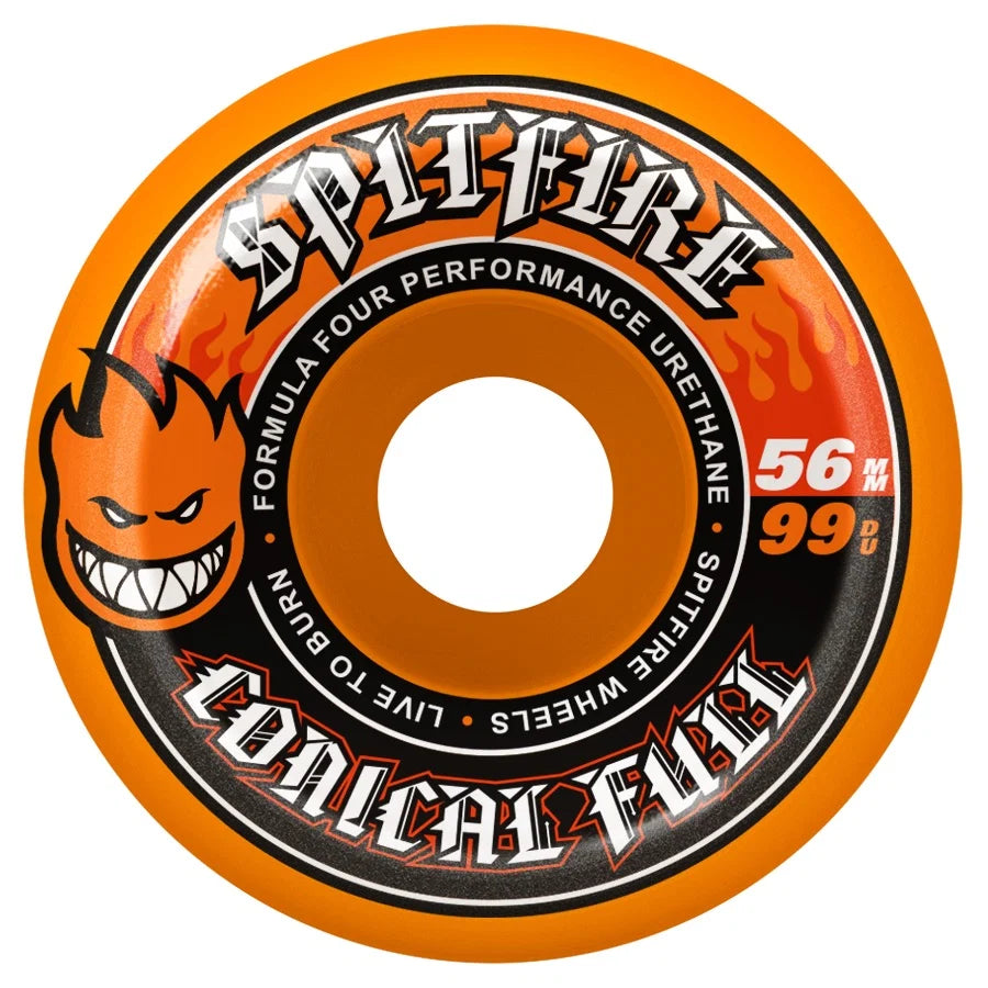 Spitfire F4 99Du Team Color Conical Full Orange Wheels - 56mm