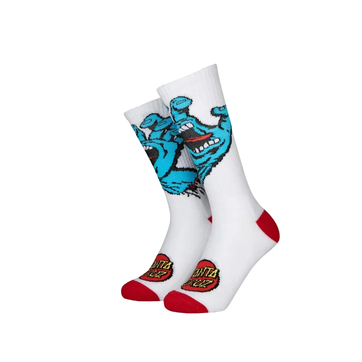 Santa Cruz Youth Screaming Hand Socks - White
