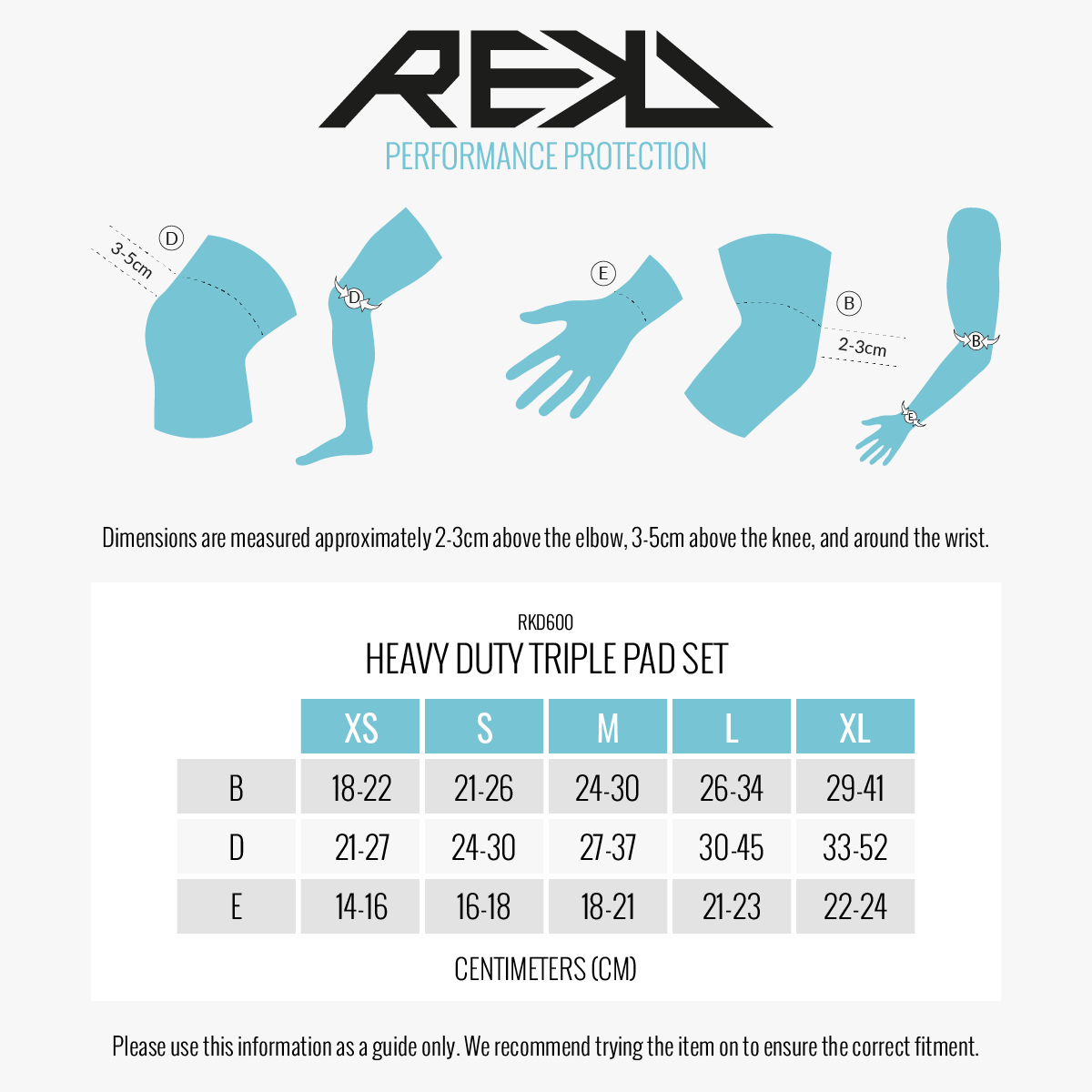REKD Adult Heavy Duty Triple PadSet - Black