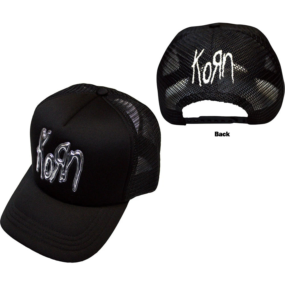 Korn Sonic Silver Logo Mesh Back Cap - Black