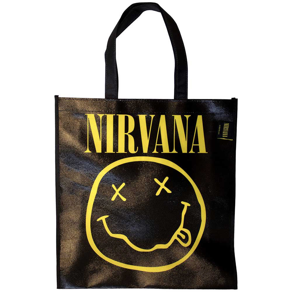 Nirvana Eco Yellow Happy Face Bag - Black