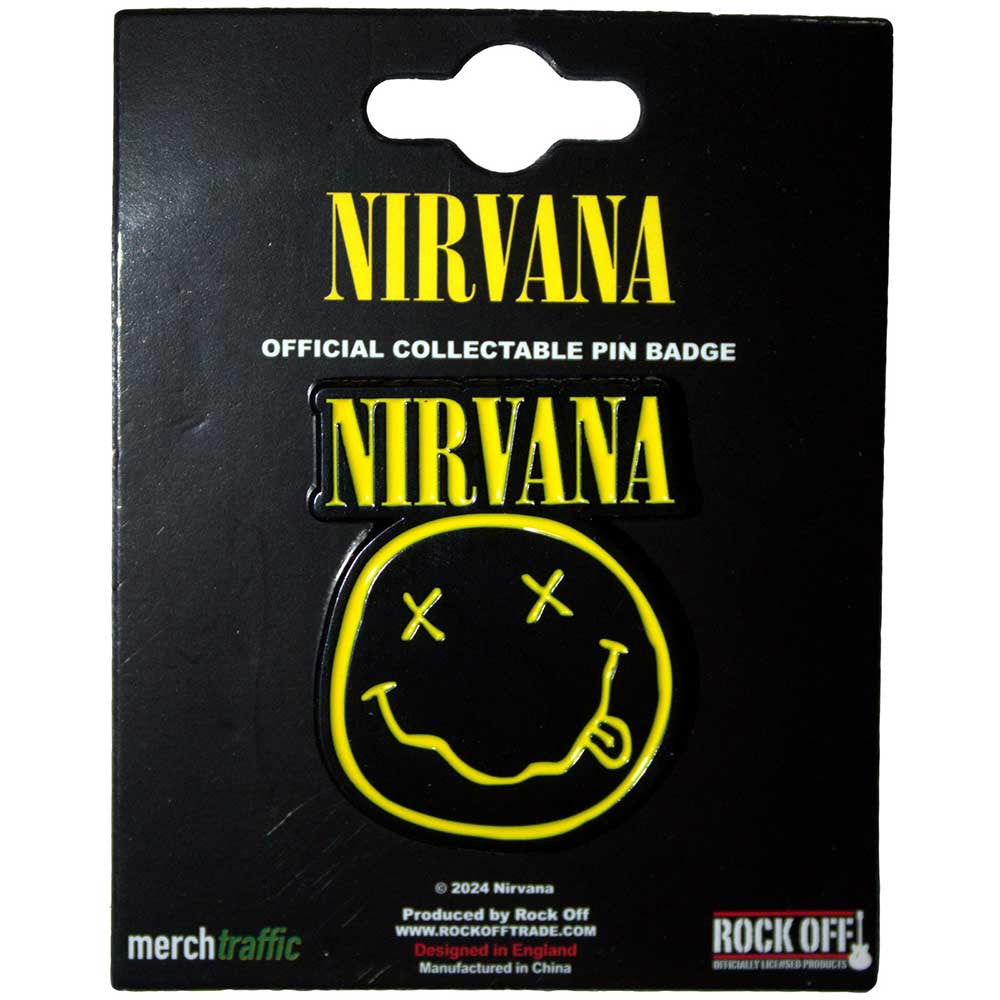 Nirvana Happy Face Cut-Out Pin Badge