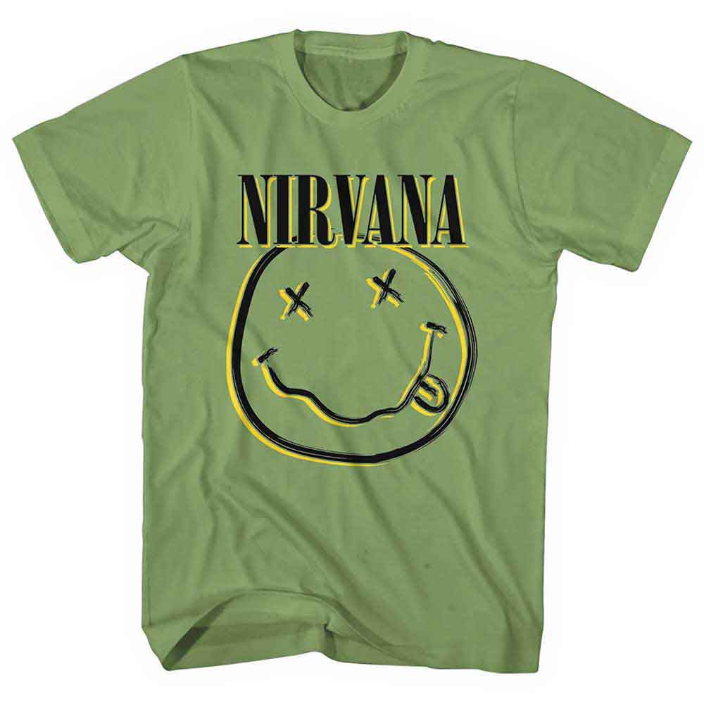 Nirvana Inverse Happy Face T-Shirt - Green