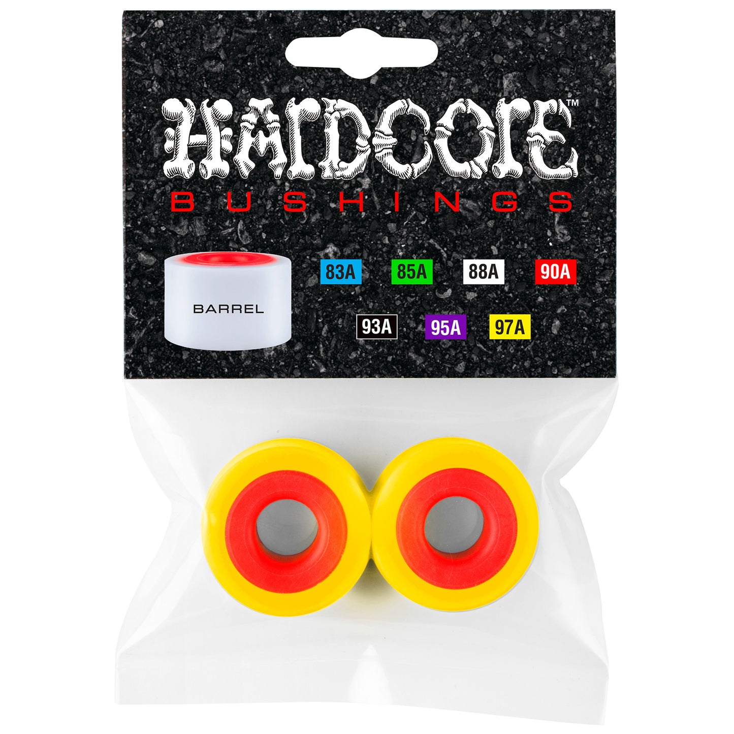 Powell Peralta Hardcore Barrel Set Yellow Red 97A Bushings - Hard