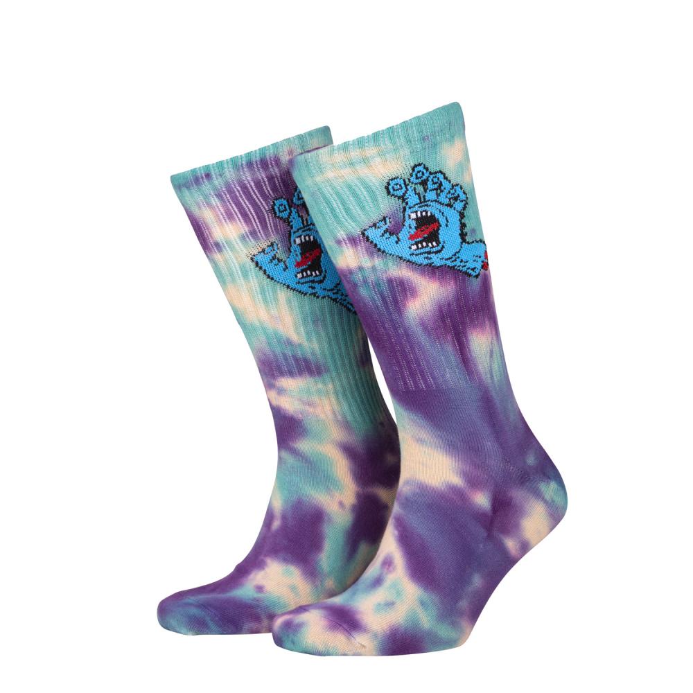 Santa Cruz Screaming Hand Tie Dye Socks - Purple Aqua