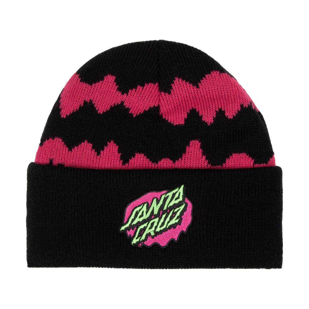 Santa Cruz Youth Slime Stripe Beanie - Black Slime Stripe