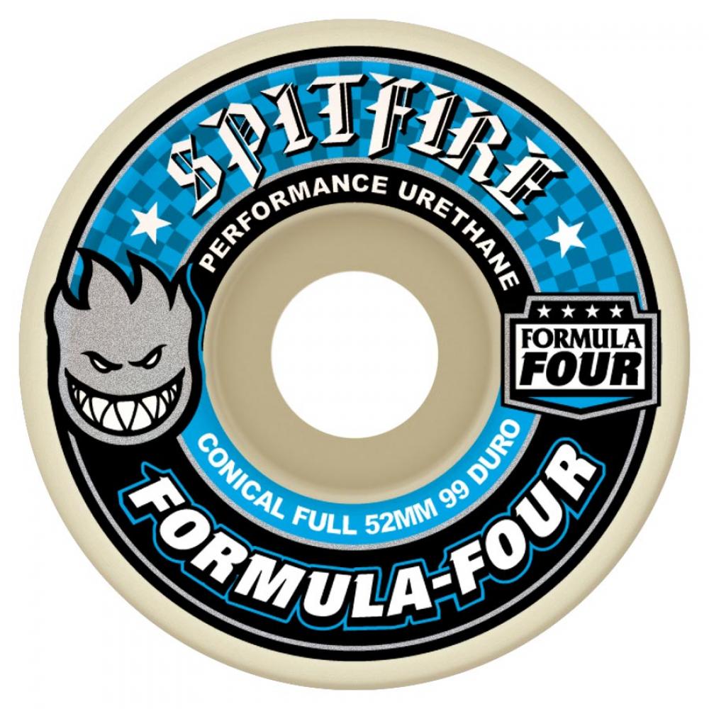 Spitfire Formula Four Conical Full 99DU Blue Wheels - 52mm
