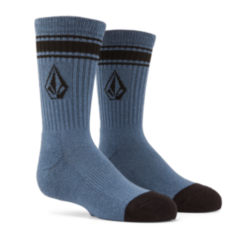 Volcom Youth Full Stone Socks 3 Pack - Black White Blue
