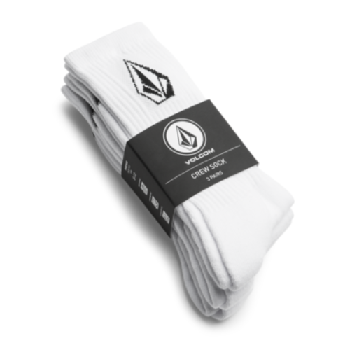 Volcom Full Stone Socks 3 Pack - White