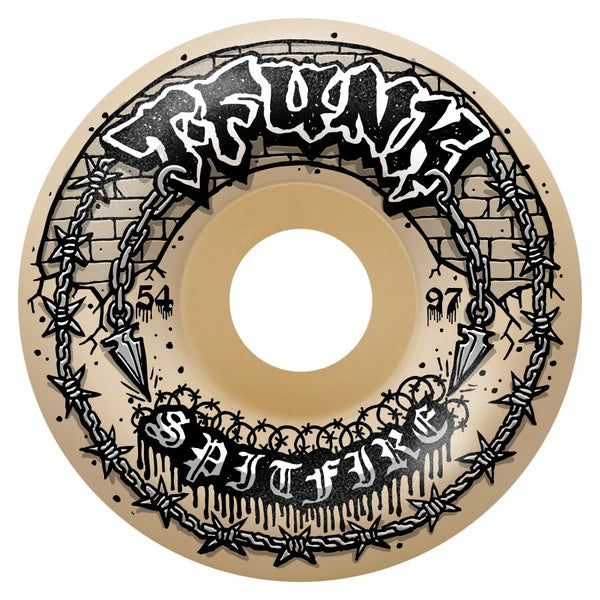 Spitfire T-Funk Raw F4 Radial Full 97a Wheels - 54mm