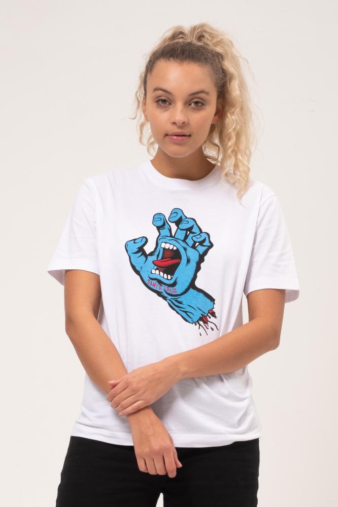 Santa Cruz Woman’s Screaming Hand T Shirt - White