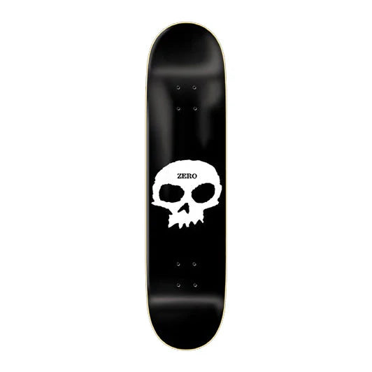 Zero Single Skull Black White Deck - 8.25"