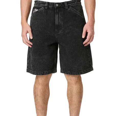 Real Street Cleaner Black Stone Acid Wash Shorts