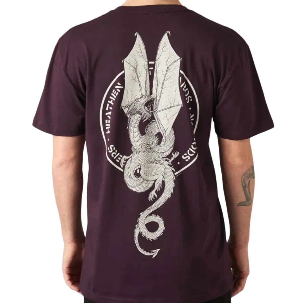 Heathen Devine Dragon T Shirt - Plum