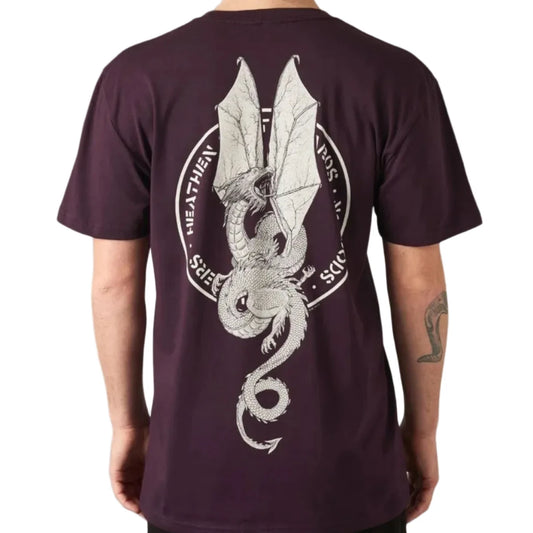Heathen Devine Dragon T Shirt - Plum