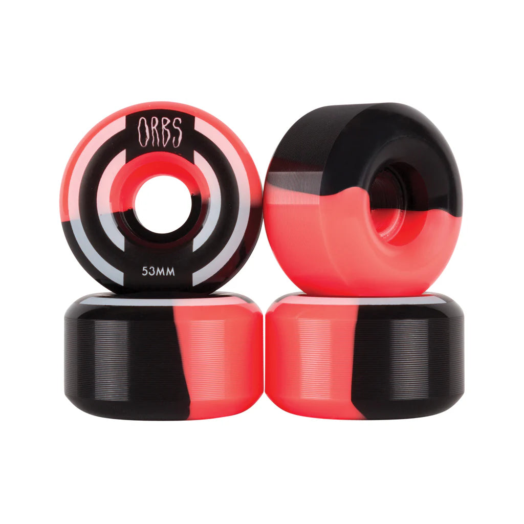 Orbs Apparitions Split Round Coral Black 99A Wheels - 53mm