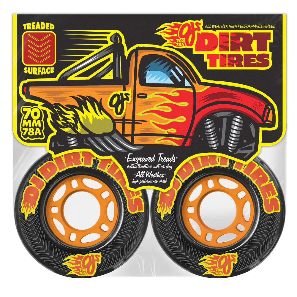 OJ Dirt Tires Thunder Juice 78a Black Wheels - 70mm