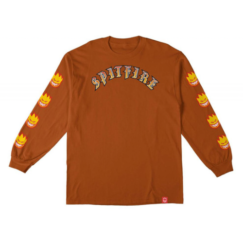 Spitfire Old Bighead Fill LS T Shirt - Brown