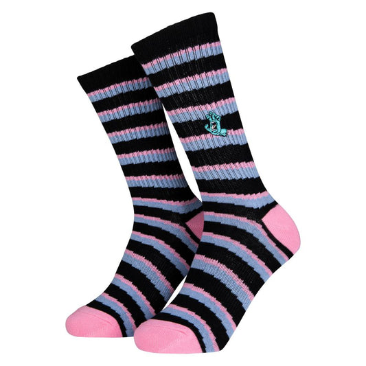 Santa Cruz Womens Mini Hand Assorted Wave Stripe Socks (2 Pack)