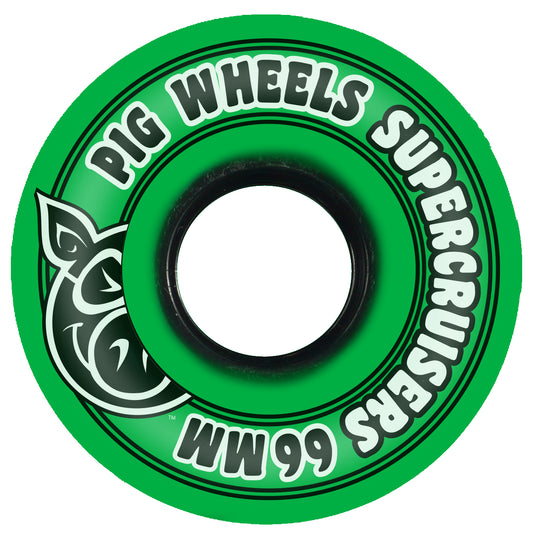 Pig Supercruiser Green Wheels - 66mm