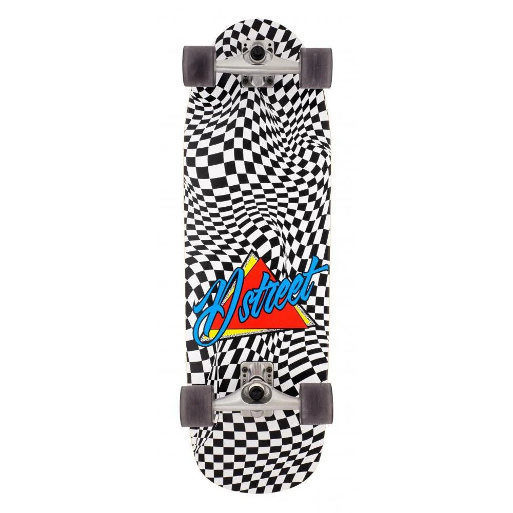 D Street Check Warp Black White Surfskate - 32IN