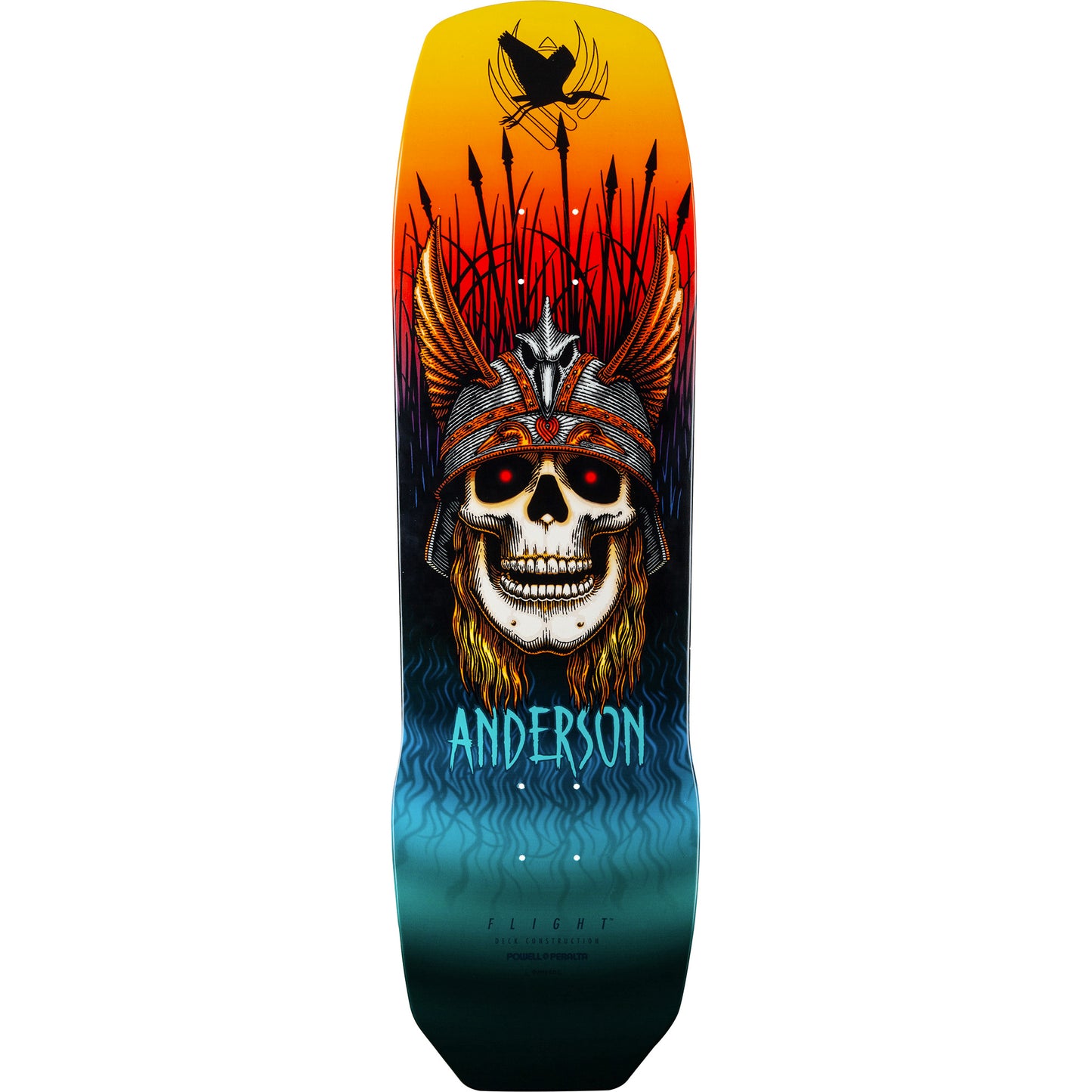 Powell Peralta Andy Anderson Heron Skull Teal Flight Deck - 9.13"
