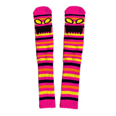 Toy Machine Monster Mini Stripes Socks - Neon Pink