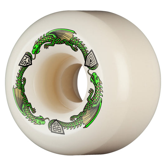 Powell Peralta Dragon Formula A2 Off White Green 88A Wheels - 54mm