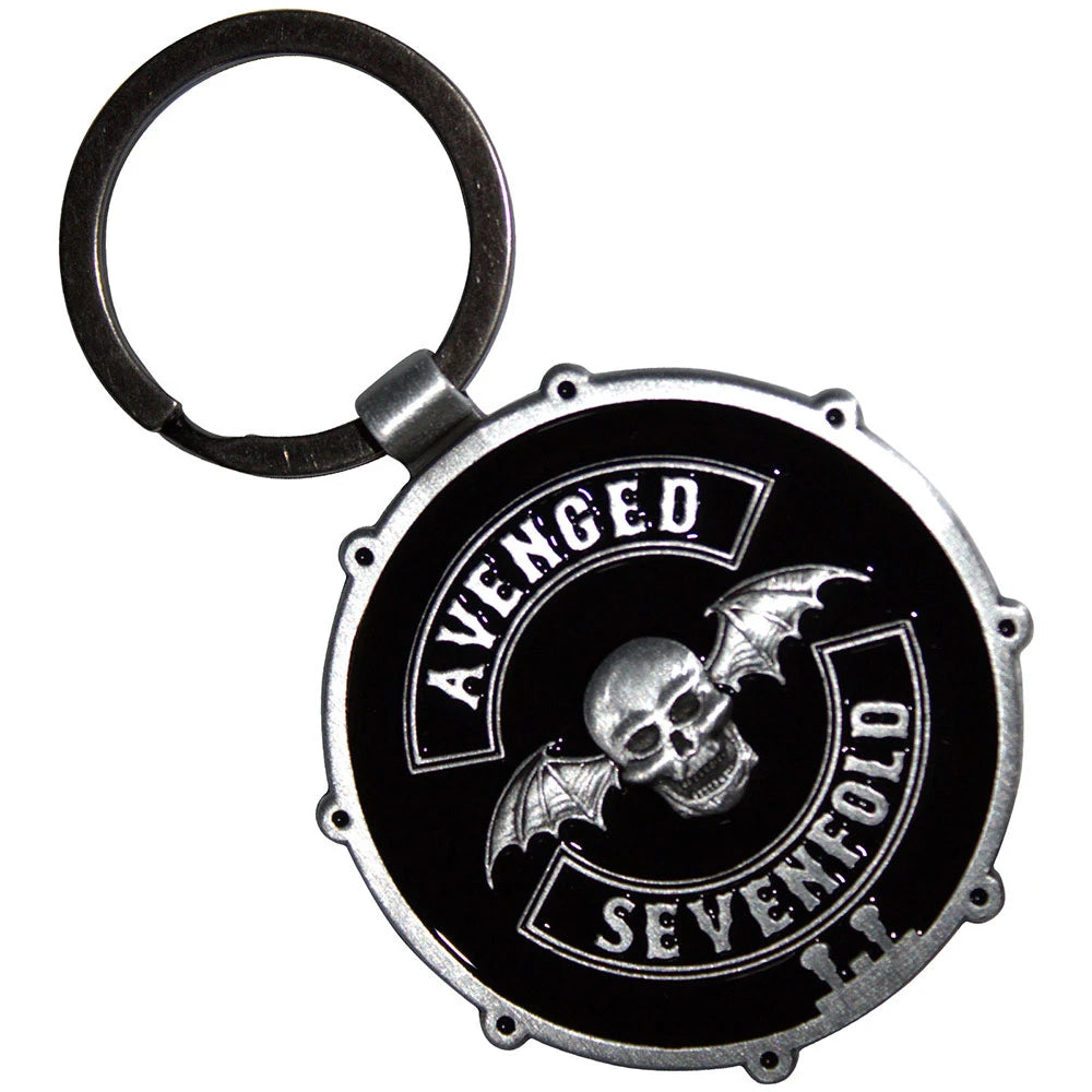 Avenged Sevenfold Deathbat Crest Drum Double-Sided Keychain