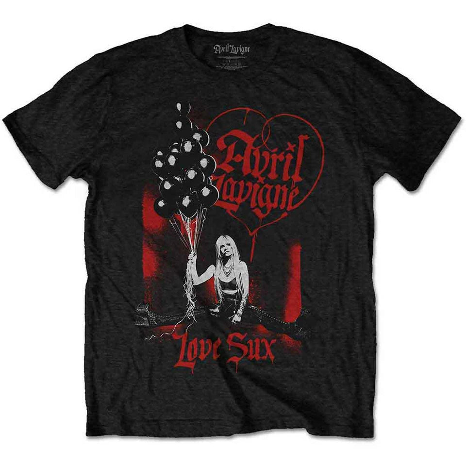 Avril Lavigne Love Sux Balloons T-Shirt - Black