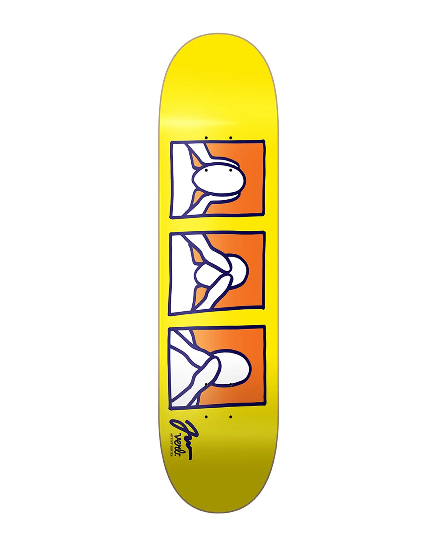 Verb Limited Jeremy Wray Hear See Speak Artist Yellow Orange Deck - 8.25”