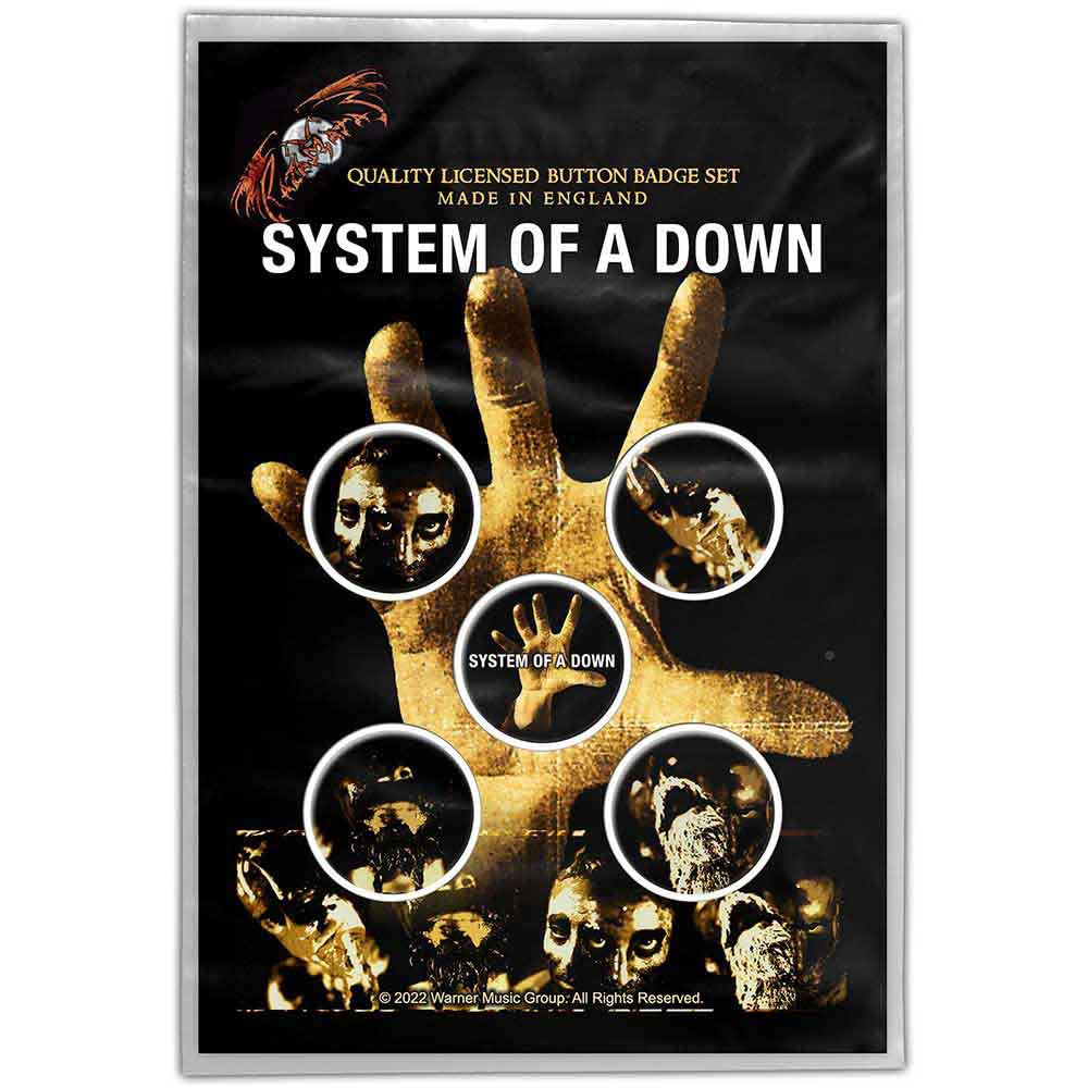 System Of A Down Button Hand Badge Pack