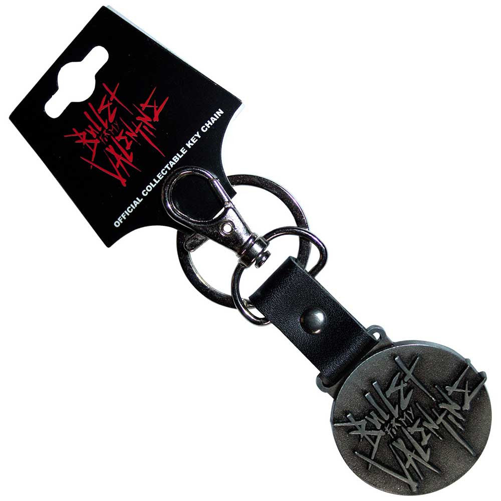 Bullet For My Valentine Leather Logo Emblem Keychain