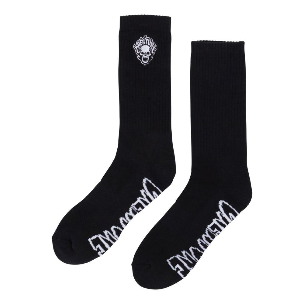 Creature Socks Bonehead Flame Crew - Black