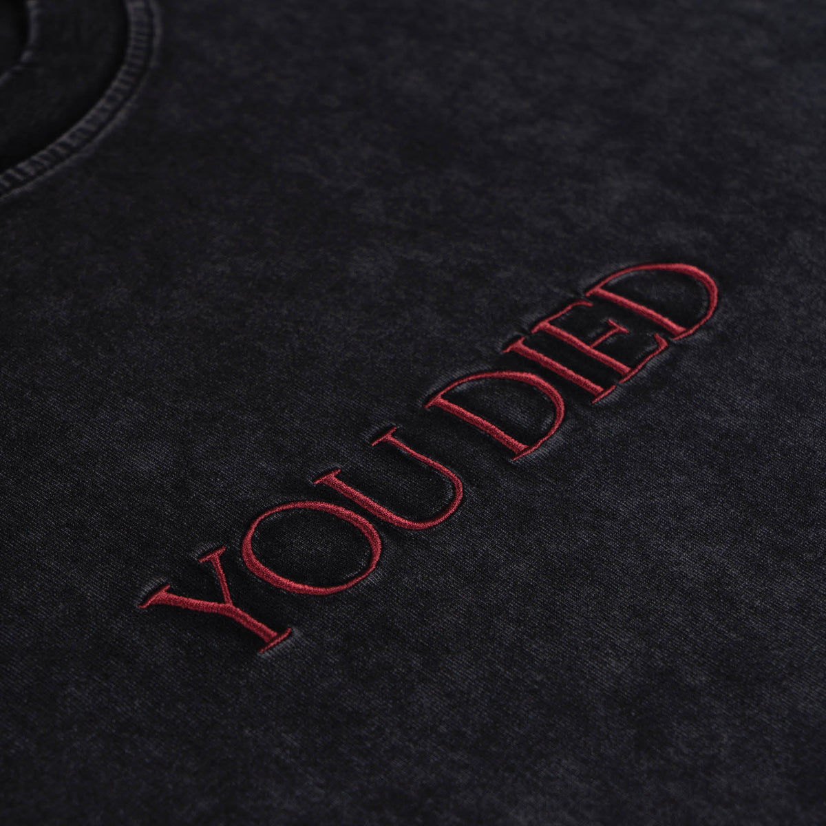 Welcome x Dark Souls You Died Tee embroidery detail