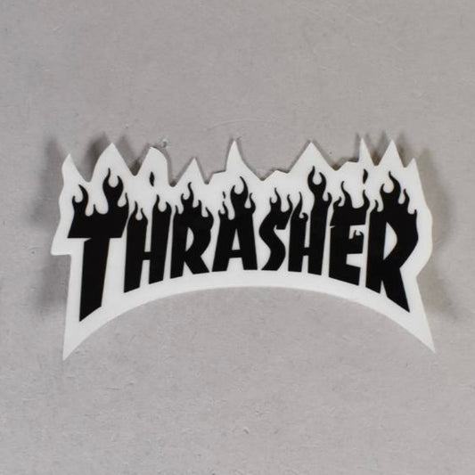 Thrasher Flames Logo Black Small Sticker