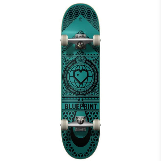 Blueprint Home Heart Black/Turquoise Complete - 8.25”
