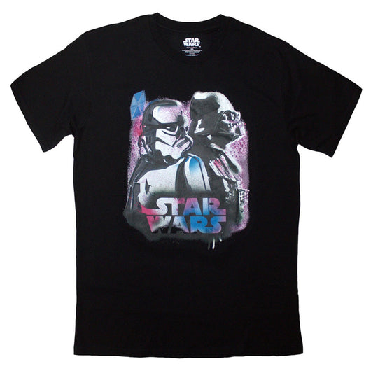 Star Wars Vader & Trooper Neon T-Shirt - Black