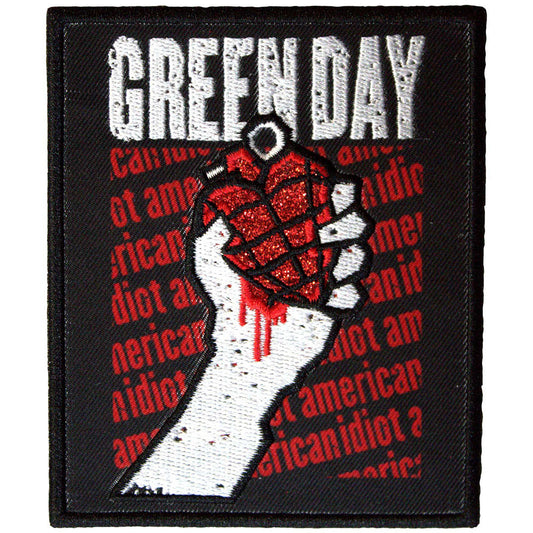 Green Day American Idiot Text Repeat Patch