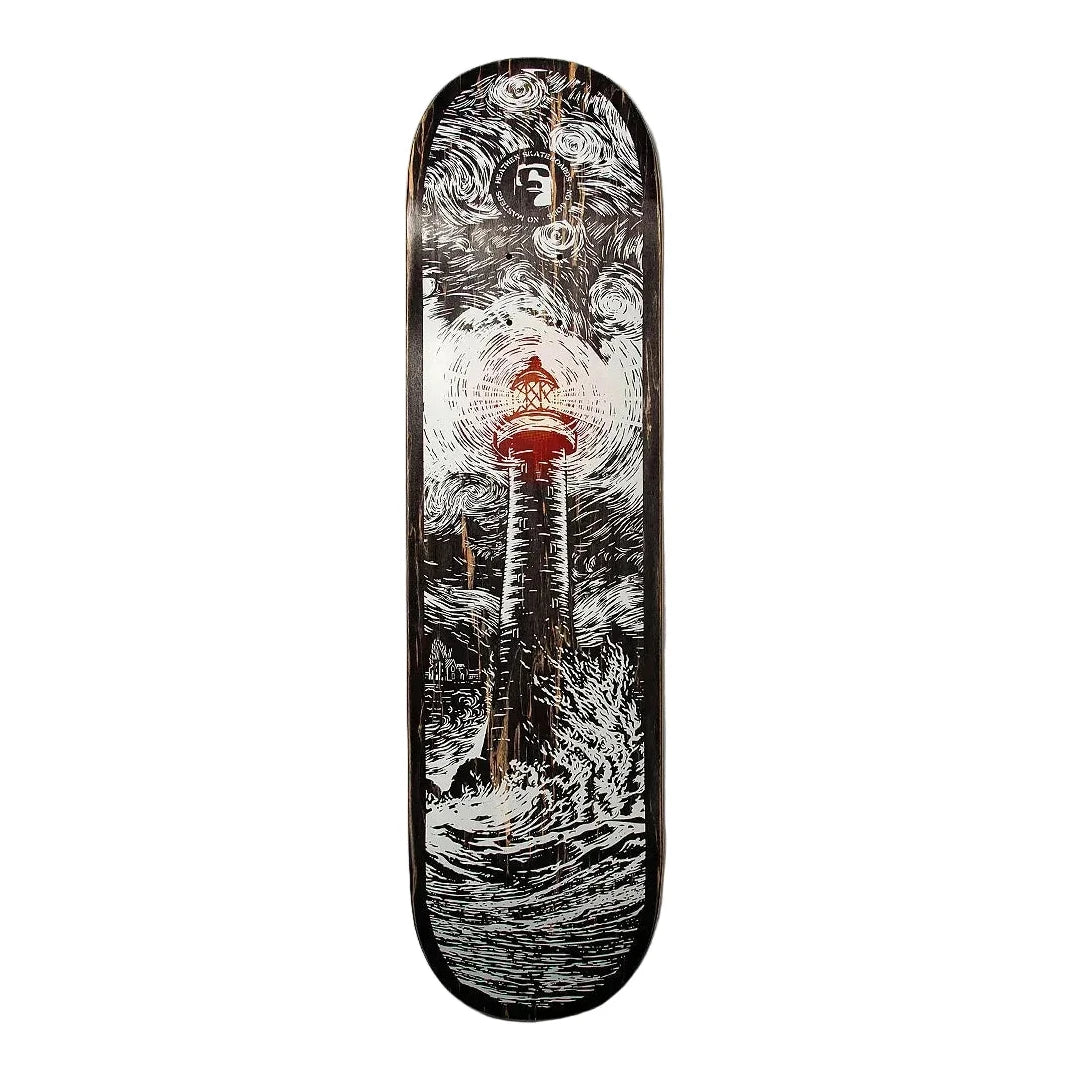 Heathen Light House Black White Deck - 8.5"