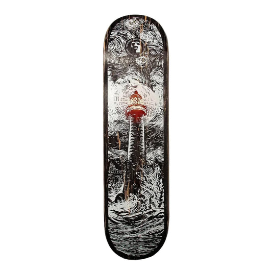 Heathen Light House Black White Deck - 8.5"