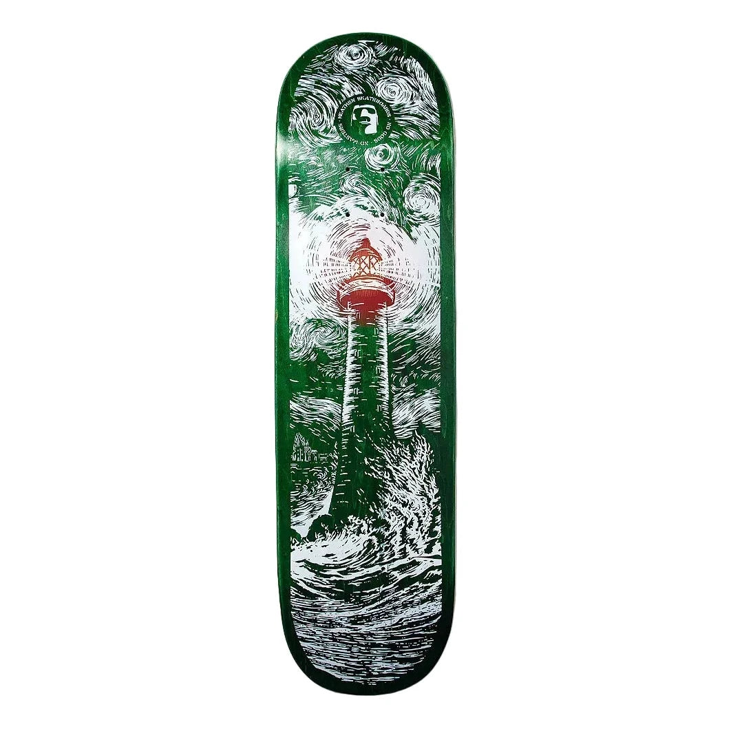 Heathen Light House Green White Deck - 8.25"