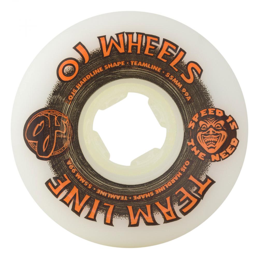 OJ Wheels Team Line Hardline 99a White - 55mm