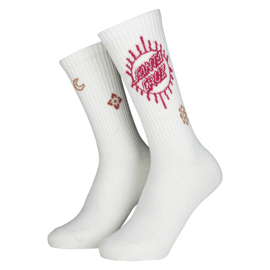 Santa Cruz Womens Scatter Socks (2 Pack) - White/Dark