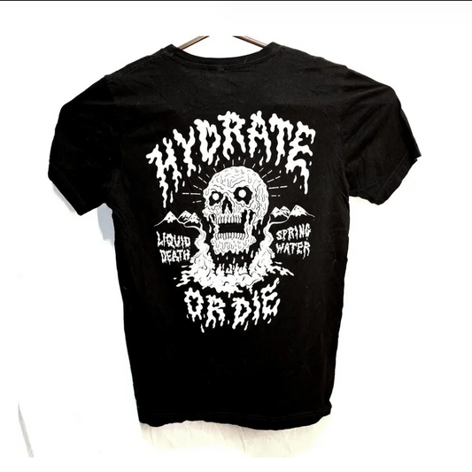 Liquid Death Hydrate or Die - Black and White